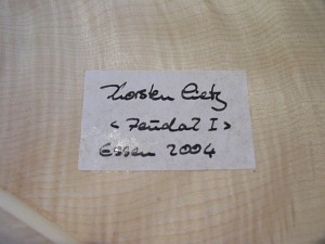 Signature, name of guitar,year and place